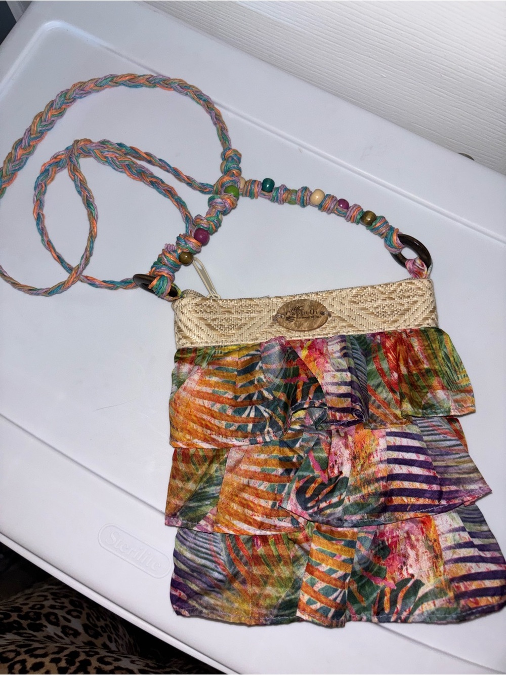 Boho Ruffled Crossbody Bag in Multicolor